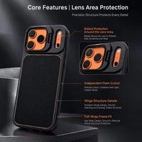 Étui magnétique de luxe en cuir texturé pour iPhone 18 17 16 15 14 13 12 Pro Max avec support d'objectif pliable et coque arrière antichoc en PC mat