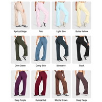 Ensemble de yoga Aoyema personnalisé avec logo, veste zippée et pantalon évasé taille haute pour femme, tenue de sport 2 pièces