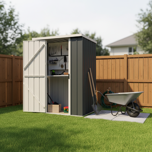 EF0403-H175-H Caseta de Almacenamiento de Acero para Jardín, Patio Trasero, Bicicletas y Herramientas, 4 x 3 Pies - Product Image 3