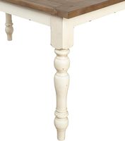 Ländlicher Stil Prato Bauernhaus 6-teiliges Esszimmer-Set Esstisch 4 Kreuzrücken-Stühle Bank Antik Weiß Distressed Wohnmöbel
