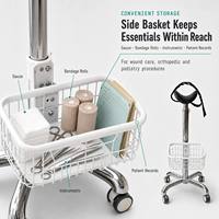 Tabouret médical réglable en acier inoxydable avec support de jambe en U sur roulettes pour clinique orthopédique et soins des plaies