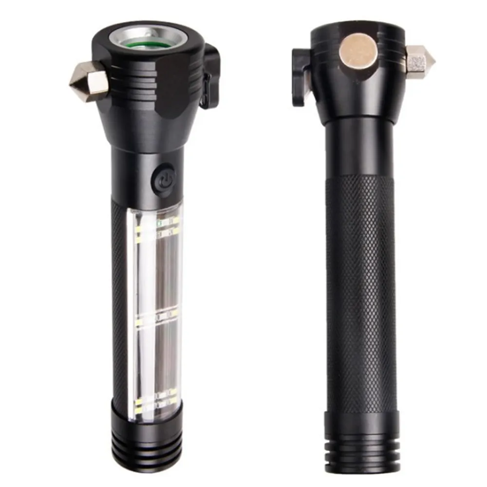 Best Outdoor Car Rechargeable Solar Powered Tactical Led Flashlight Torch, Multifunction Solar Flashlight With Safety Hammer