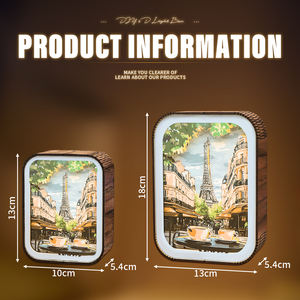 Puzzle en bois 3D de la scène de rue de <span class=keywords><strong>Paris</strong></span>, veilleuse - Cadre de boîte à lumière DIY, petite pièce décorative pour la maison, la chambre à coucher et l'artisanat en bois - Product Image 2