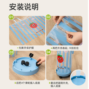 Plush Toy Storage Bucket Round Transparent With Wheels For Kids Room Organizing Dolls And Figurines - Product Image 4