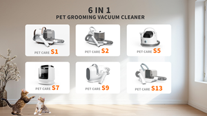 ספק במפעל חתול כלב מטפח שיכת שיער חיתוך קליפר גוזם 6 מברשות כלי שקט חיות מחמד טיפוח שיער ערכת שואב אבק - Product Image 6