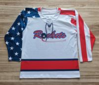 Maillot de hockey sur glace personnalisé à motif géométrique, 100% polyester, respirant, séchage rapide, entraînement d'équipe, hommes, jeunes, OEM