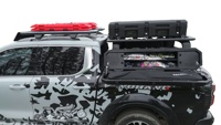 Barre de ramassage universelle avec boîtes de pêche latérales Boîte de rangement latérale Support de lit de camion universel pour Tacoma Tundra F-150 Silverado