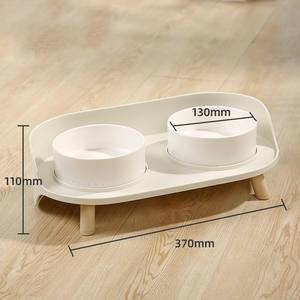 Ciotole in Ceramica per Animali Domestici, Design Ecologico a Doppia Ciotola per Alimenti e Acqua di Piccoli Animali - Product Image 4