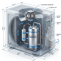 Climatiseur solaire hybride ACDC410A/R32 12000 BTU 1,5 CV mural split double mode AC/DC à entraînement direct PV écologique R32 complet
