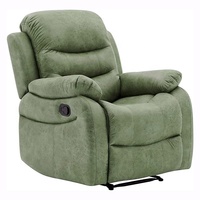 Fauteuils inclinables électriques en velours vert de haute qualité avec 8 fonctions de massage puissantes, chaleur et doubles ports USB