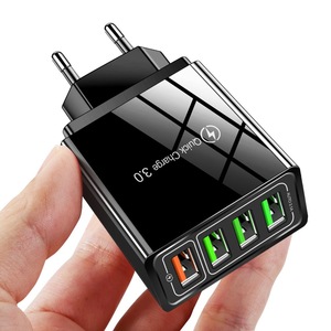Quick Charge 3.0 4 Port USB Wall Charger 25W Foldable Travel <b>Adapter</b> Us Eu <b>Uk</b> <b>Plug</b> Black White - Product Image 5