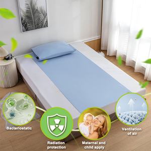 Draps plats antibactériens brodés 400TC écologiques de haute qualité pour la mise à la terre, pour hôtels, maisons et hôpitaux - Product Image 1