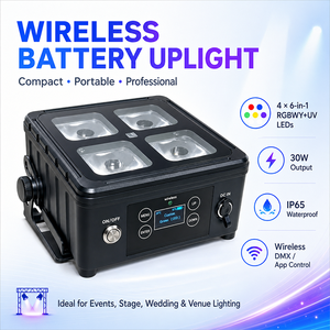 Luz LED Par RGBWA UV de Bajo Precio con Batería, Clasificación IP65, Control Remoto Inalámbrico y Aplicación para DJ y Actuaciones en Escenario - Product Image 1