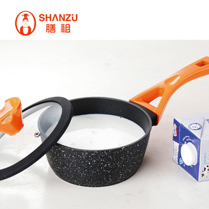Shanchu Black Crystal Milk Pan 16cm Non-Stick Sauce Pan Household Cooking Pot With Lid - Product Image 2