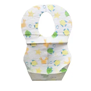 Custom Printed Disposable Baby Apron Bib for girl and boy infant OEM disposable paper baby bib for Restaurant