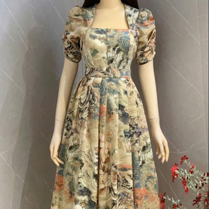 Camisa Estampada de Manga Corta para Mujer, Dulce y Moderna, Vestido Casual de Manga Corta para Mujer - Product Image 1