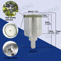 Forets à noyau diamanté électrolytique de précision de 38mm avec foret central pour le forage de tuyaux en béton de carreaux de marbre et de panneaux de fibres de bois