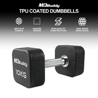 Haltères réglables MDBuddy en PU de 40 kg, ensemble d'haltères, équipement de gym