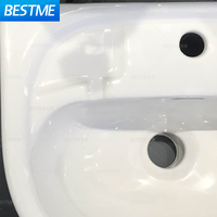 Lavabo en céramique monotrou moderne Lavabo à la main Plateau à savon sanitaire Petit lavabo suspendu pour salle de bain suspendue au mur Lavabos pour hôtels à un prix