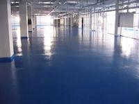 Revêtement époxy pour sols industriels, deux composants, à base de solvant, bleu et blanc, durable, sans poussière, service de pose de revêtements de sol