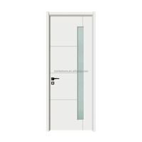Offre spéciale, portes secoueuses intérieures simples en bois massif apprêté blanc de 96 pouces avec serrure intelligente