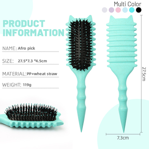 Brosse à <span class=keywords><strong>Cheveux</strong></span> de Massage en Paille de Blé, Coiffage Professionnel, Coussin d'Air, Soin des <span class=keywords><strong>Cheveux</strong></span> <span class=keywords><strong>Bouclés</strong></span>, Démêlante à Poils en Nylon pour la Maison (Vente en Gros) - Product Image 2