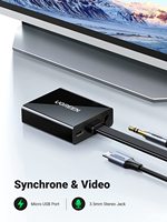 UGREEN Active to VGA Adapter dengan Jack Audio 3.5mm Male ke VGA Female hingga 1080P untuk PC Laptop