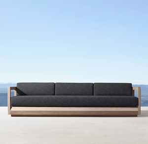 Muebles modernos de <span class=keywords><strong>exterior</strong></span> impermeables, tela de <span class=keywords><strong>exterior</strong></span> de teca de espuma seca, juegos de jardín y patio, sofá de <span class=keywords><strong>madera</strong></span> - Product Image 6
