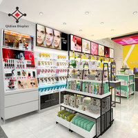 Solution de conception de présentoir modulaire de luxe personnalisable et amovible pour magasin de cosmétiques et salon de beauté – Service complet avec plans