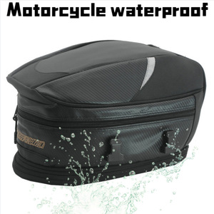 Hoge Capaciteit Canvas Motorrijdersrugzak Groothandel Waterdichte Tankstaarttas Achterbank Tas Multifunctionele Motorfiets - Product Image 2