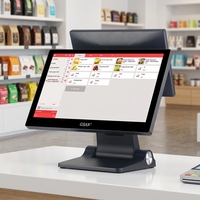 Terminal Punto de Venta Directo de Fábrica, Pantalla Táctil Capacitiva Dual de 15.6 Pulgadas, Caja Registradora con Pantalla para el Cliente, Sistema POS Todo en Uno