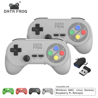 Data Frog PC07 - Mando de Juego Inalámbrico Retro con Receptor Dual, Controlador Clásico para PC DInput, Android, Emuladores de Arcade