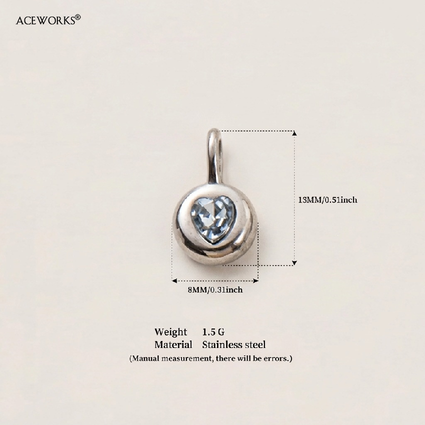 Blue Heart Gem Round Charm