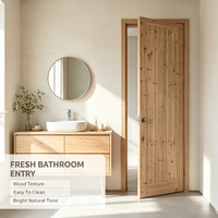 Project Use Solid Cedar Flat Timber Door Unfinished Solid Wood Door for Apartment Construction