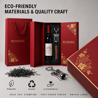 Scatole Regalo per Vino Personalizzate, Scatole in Cartone per Bottiglie di Vino con Stampa UV, Rivestimento Personalizzato, Logo Personalizzato, Produttore