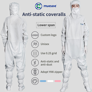 하이 퀄리티 빨 수 있는 먼지 없는 정전기 방지 클린룸 점프 슈트 <span class=keywords><strong>Esd</strong></span> 정전기 방지 의류 클린룸 산업 - Product Image 2
