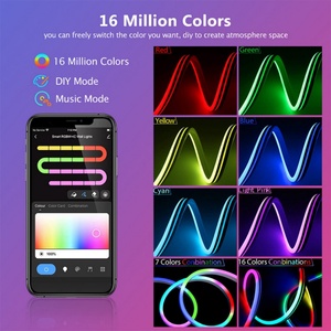 RGBIC Neon <b>Rope</b> <b>Light</b> WIFI&BLE LED Strip <b>Lights</b> for Living Gaming Room Wall Decor - Product Image 3