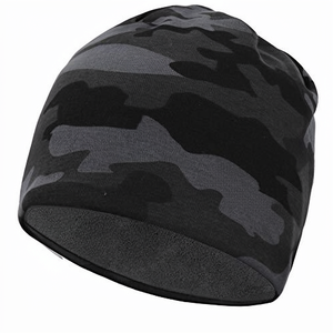 Gorro de punto acrílico con diseño de calavera para hombre y mujer, cálido para invierno, ideal para playa y viajes, tejido común, venta al por mayor - Product Image 1