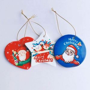 Custom Ceramic Christmas Ornaments-Heart-Shaped Personalized Holiday Gifts & Corporate <b>Swag</b> - Product Image 3