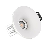 Plafond de décoration d'intérieur moderne et populaire encastré anti-éblouissement LED gypse Downlight GU10 7W 10W sans cadre à intensité variable lampes en plâtre