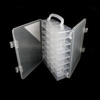 29628 Organisateur de fil double face avec clips amovibles Boîte de rangement pour couture et étui de rangement pour jouets aveugles Double niveaux