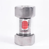 Indicateur de débit à visée directe avec roue à aubes en acier inoxydable 304, filetage femelle BSPT pour la surveillance des fluides hydrauliques, de l'eau et de l'huile dans les conduites
