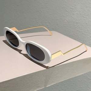 Lunettes de soleil ovales vintage 2025 avec logo personnalisé, monture en alliage pour hommes et femmes, protection UV400, petite monture - Product Image 4