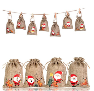 Bolsa de regalo de Navidad ecológica de alta calidad con logotipo y patrón personalizados, bolsa de almacenamiento de Navidad, saco de Papá Noel - Product Image 2