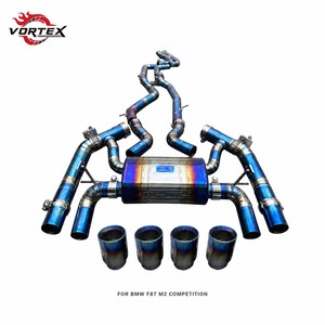 ระบบท่อไอเสียแบบ Catback ยี่ห้อ Vortex Titanium สำหรับ BMW M2 M2C F87 N55 3.0T ปี 2014-2019 ปลายท่อแบบ Quad Tip สีฟ้าผ่านการอบชุบด้วยความร้อน พร้อมชุดยึดติดตั้ง - Product Image 1