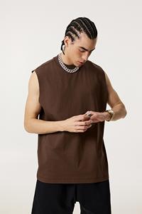 Chaleco Personalizado con Logotipo de Alta Calidad para Hombre, Tejido Grueso, Bordado, Estilo Hip Hop, Informal, Deportivo, Transpirable, de Algodón Vintage - Product Image 3