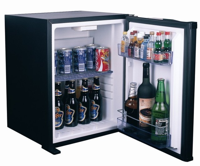 Hotel Room Table Top Compact Mini Refrigerator 30/40/60 Liter Small Glass Front Door Freezer Absorption No Noise ABS Mini Bar