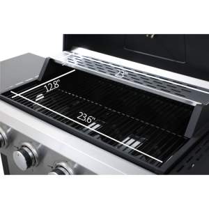 Barbecue au gaz propane 4 brûleurs Db 34200 Btu en acier inoxydable avec table latérale pliable pour barbecue en extérieur - Product Image 6