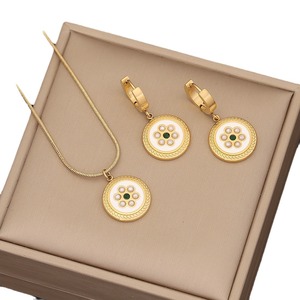 Ensemble de colliers larges en or délicat pour femmes, chaîne en acier inoxydable, collier ras du cou superposé avec initiale, bracelet simple, boucles d'oreilles - Product Image 5