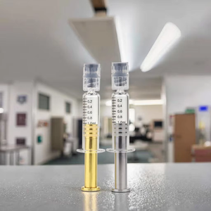 Toptan 1 ml 2.25ml 3ml altın gümüş Metal piston yağ distile cam şırınga - Product Image 1